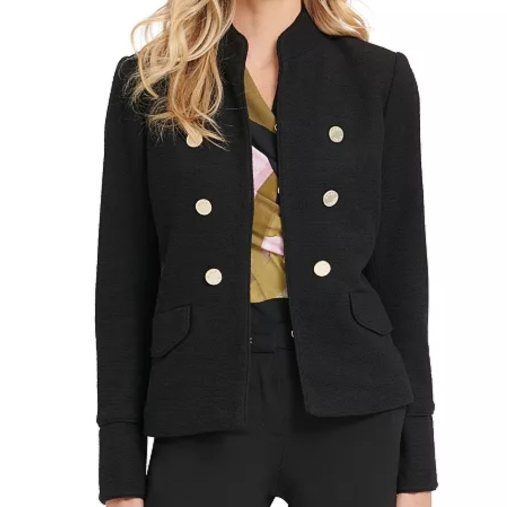 DKNY Black Double-Breasted Look Blazer Jacket